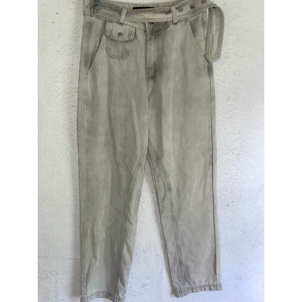 Kendall + Kylie Jeans Womens sz S Baggy Distressed Wide Leg Edgy gray Denim